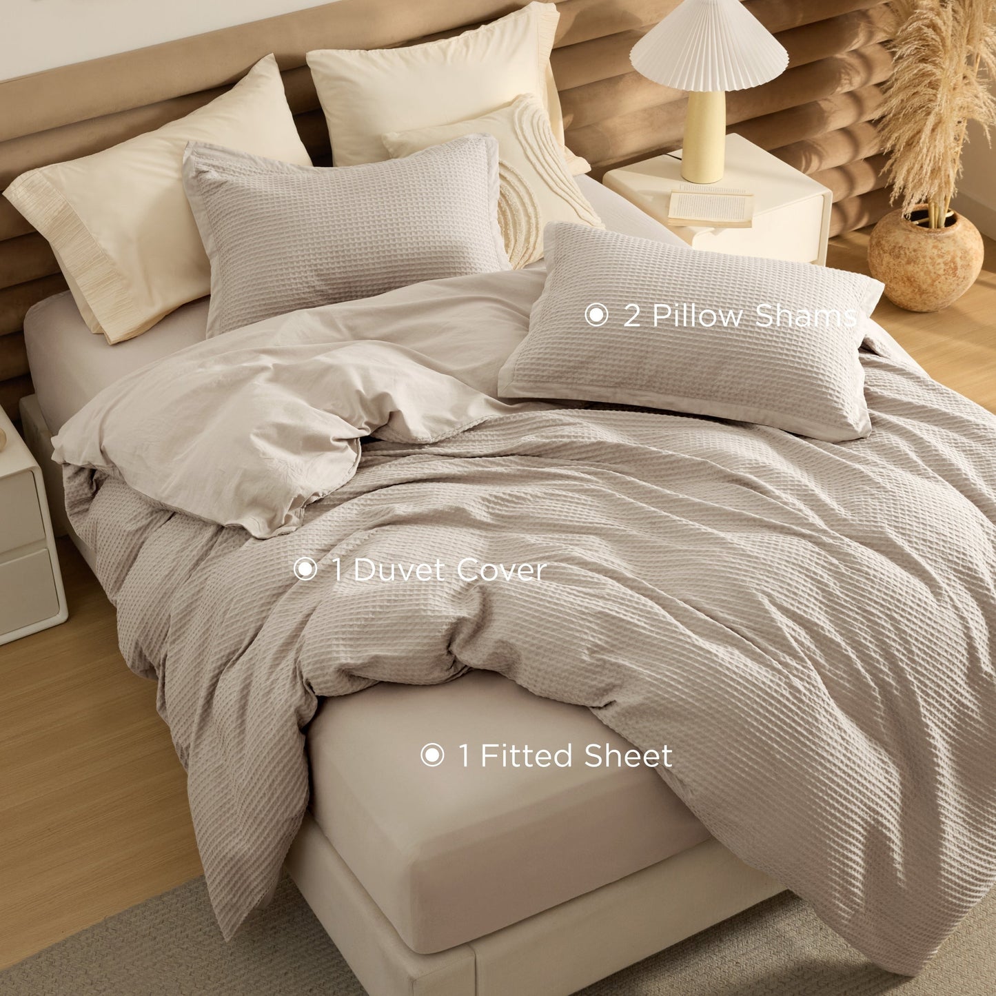 PureWovenTM Cotton Waffle Duvet Cover Set