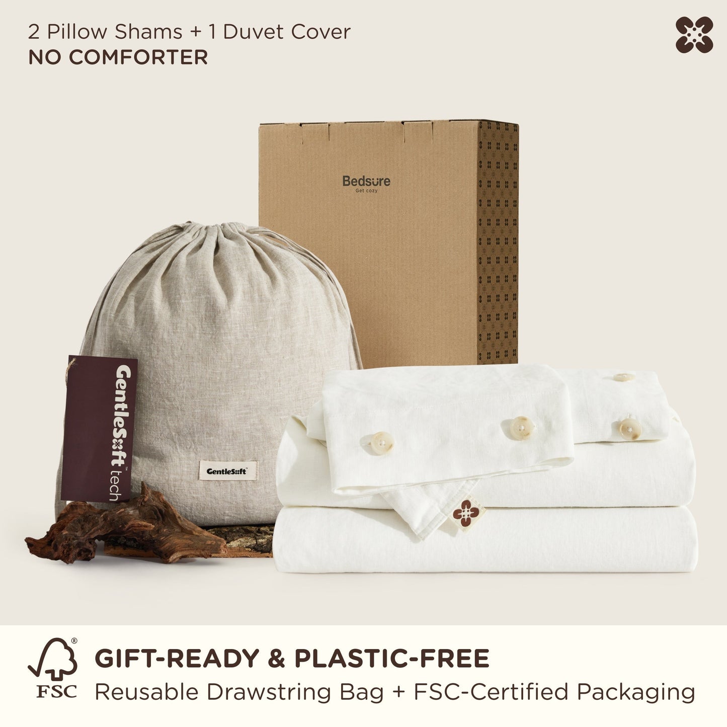 PureWovenTM Washed Linen Duvet Cover Set