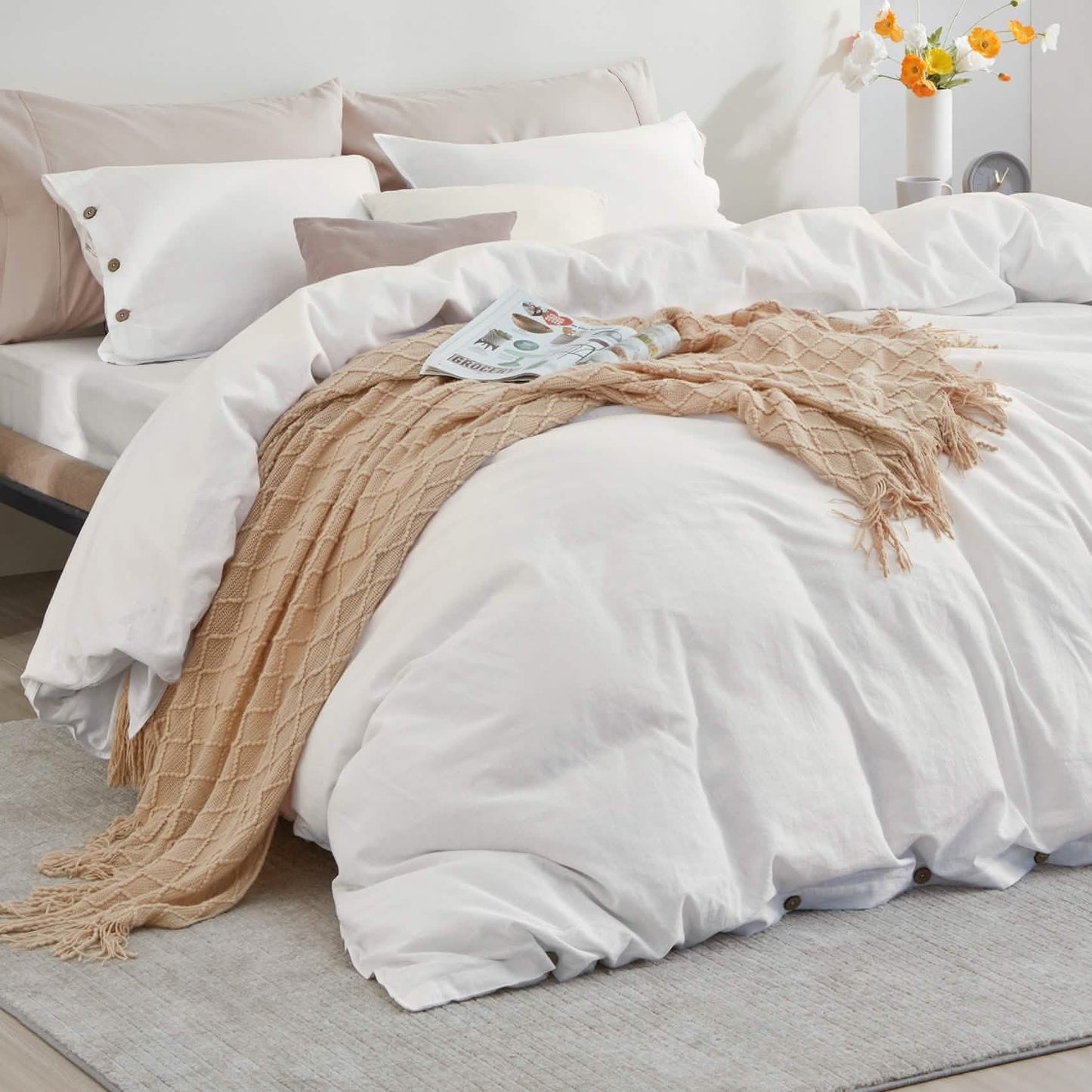 PureWovenTM Cotton Linen Hybrid Duvet Cover Set