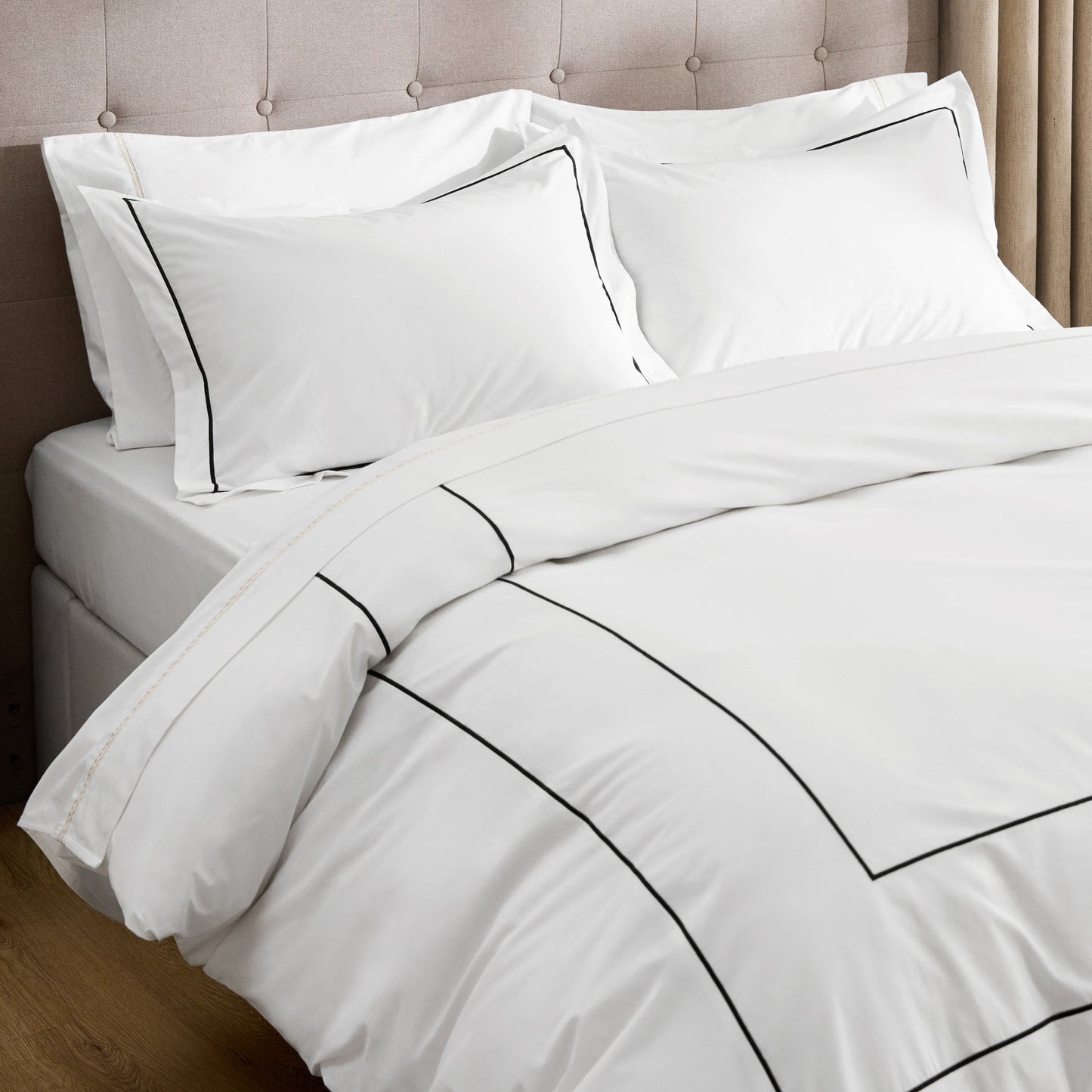 PureWovenTM Cotton Embroidered Hotel Duvet Cover Set