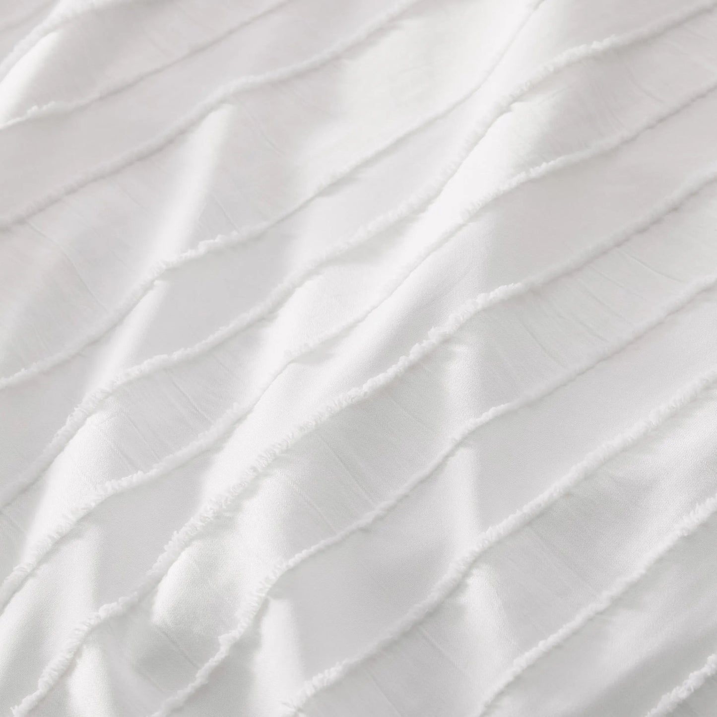 Striped Tufted Embroidery Duvet Cover Set