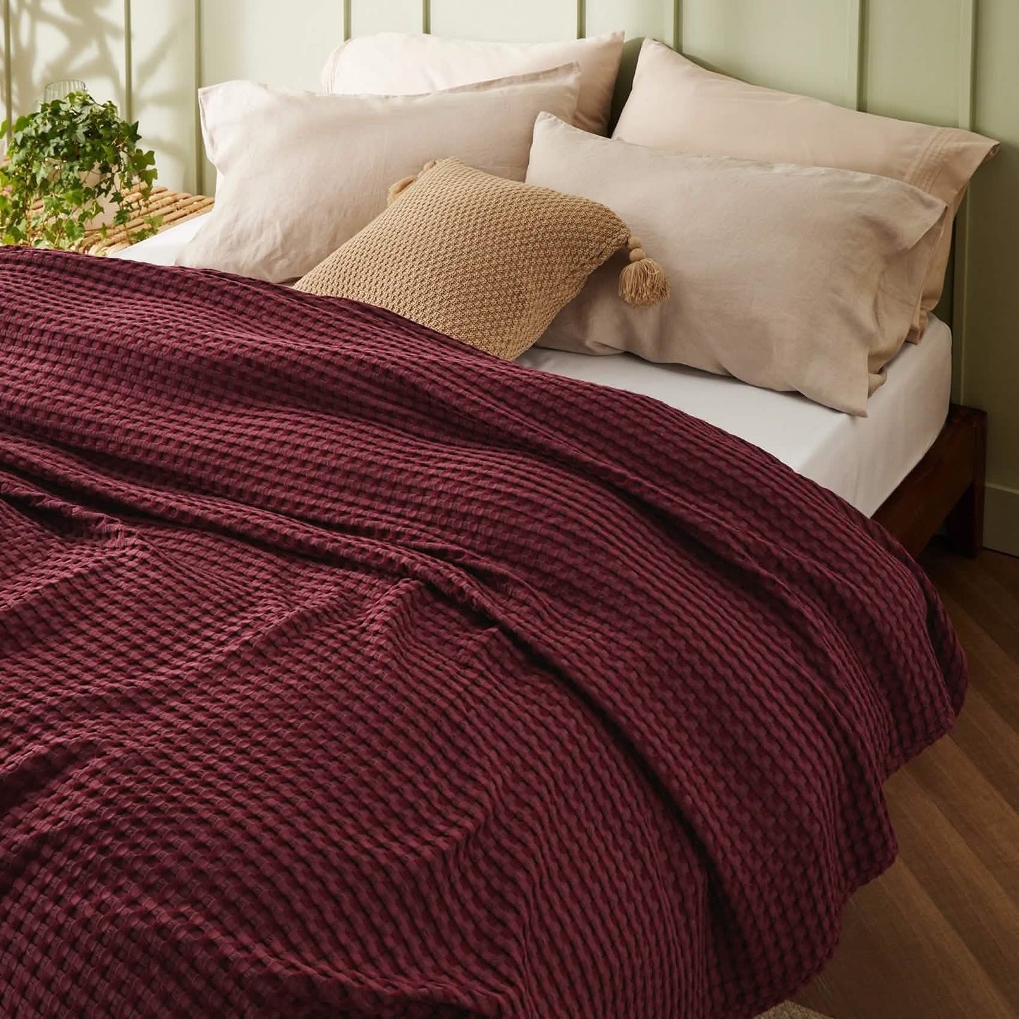 Rayon Derived From Bamboo Waffle Blanket