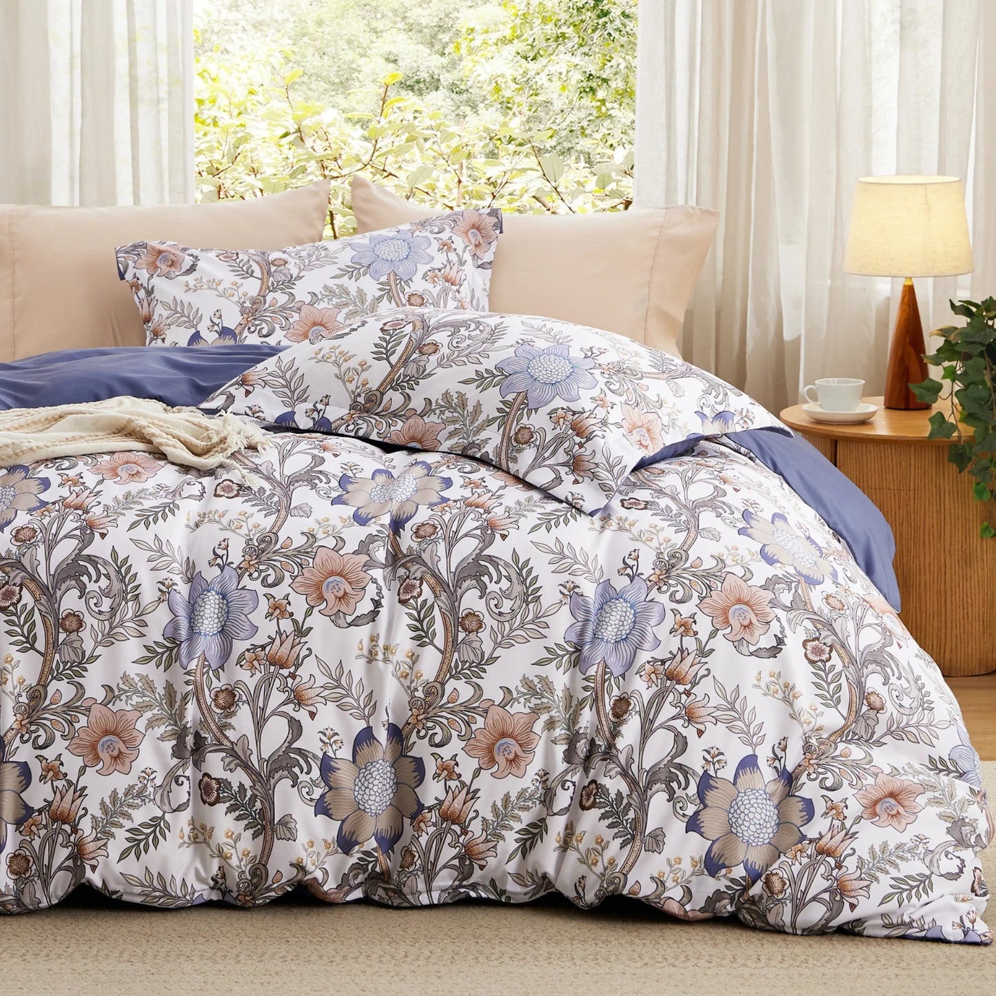 Reversible Floral Duvet Cover Set