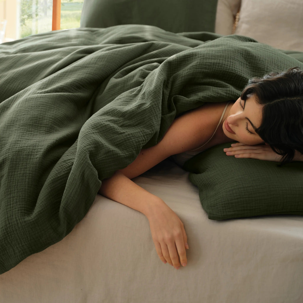 PureWovenTM Triple-Layer Cotton Gauze Duvet Cover Set