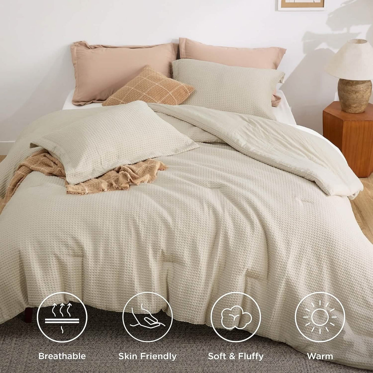 Classic Waffle Weave Comforter Set
