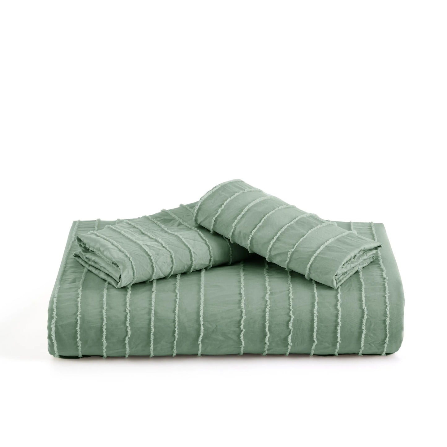 Striped Tufted Embroidery Duvet Cover Set