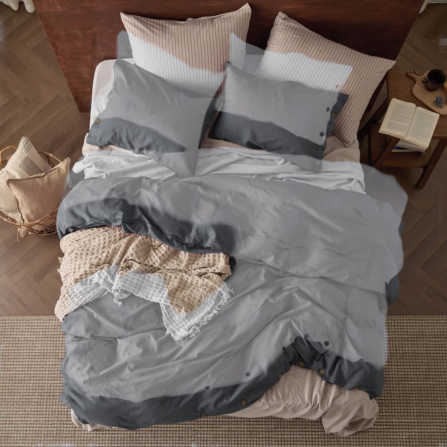 PureWovenTM Cotton Linen Hybrid Duvet Cover Set