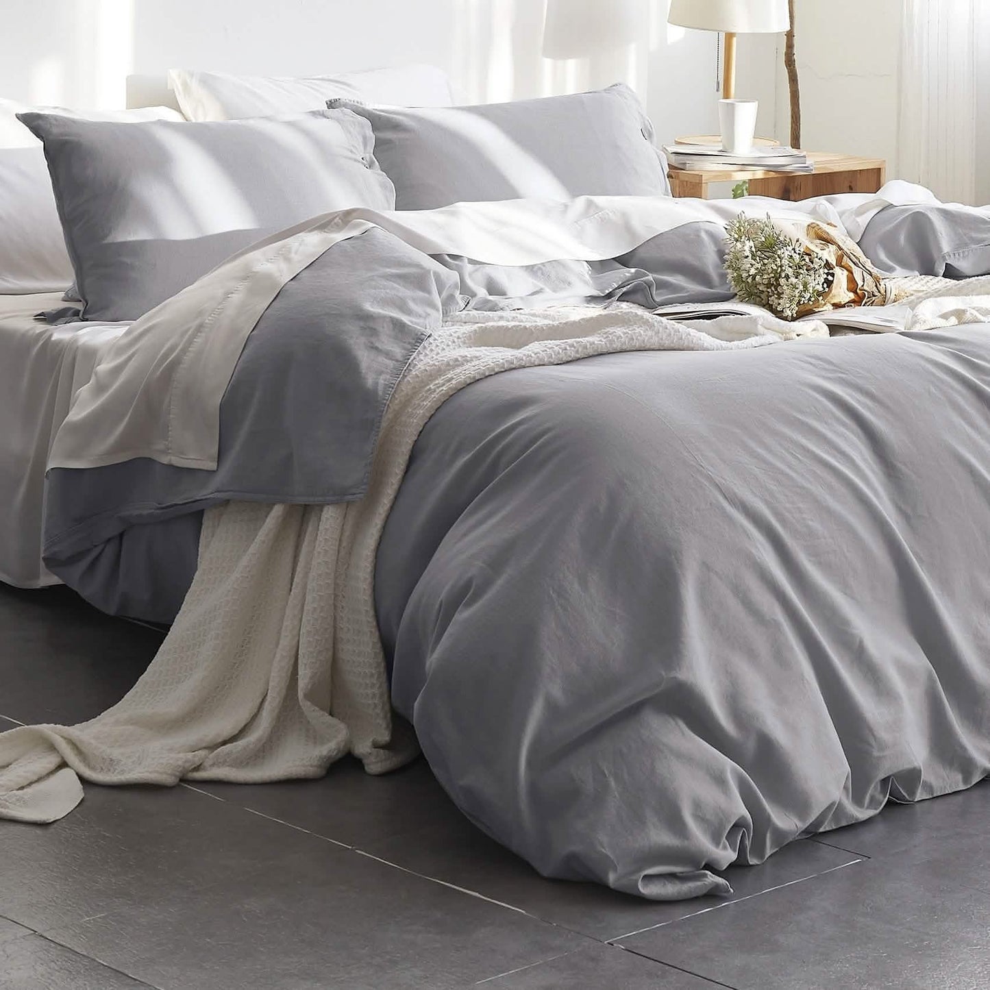PureWovenTM Cotton Linen Hybrid Duvet Cover Set