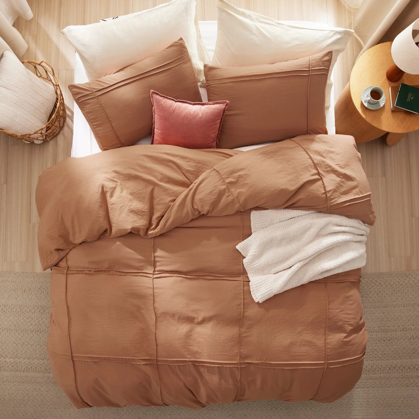 Striped Tufted Embroidery Duvet Cover Set