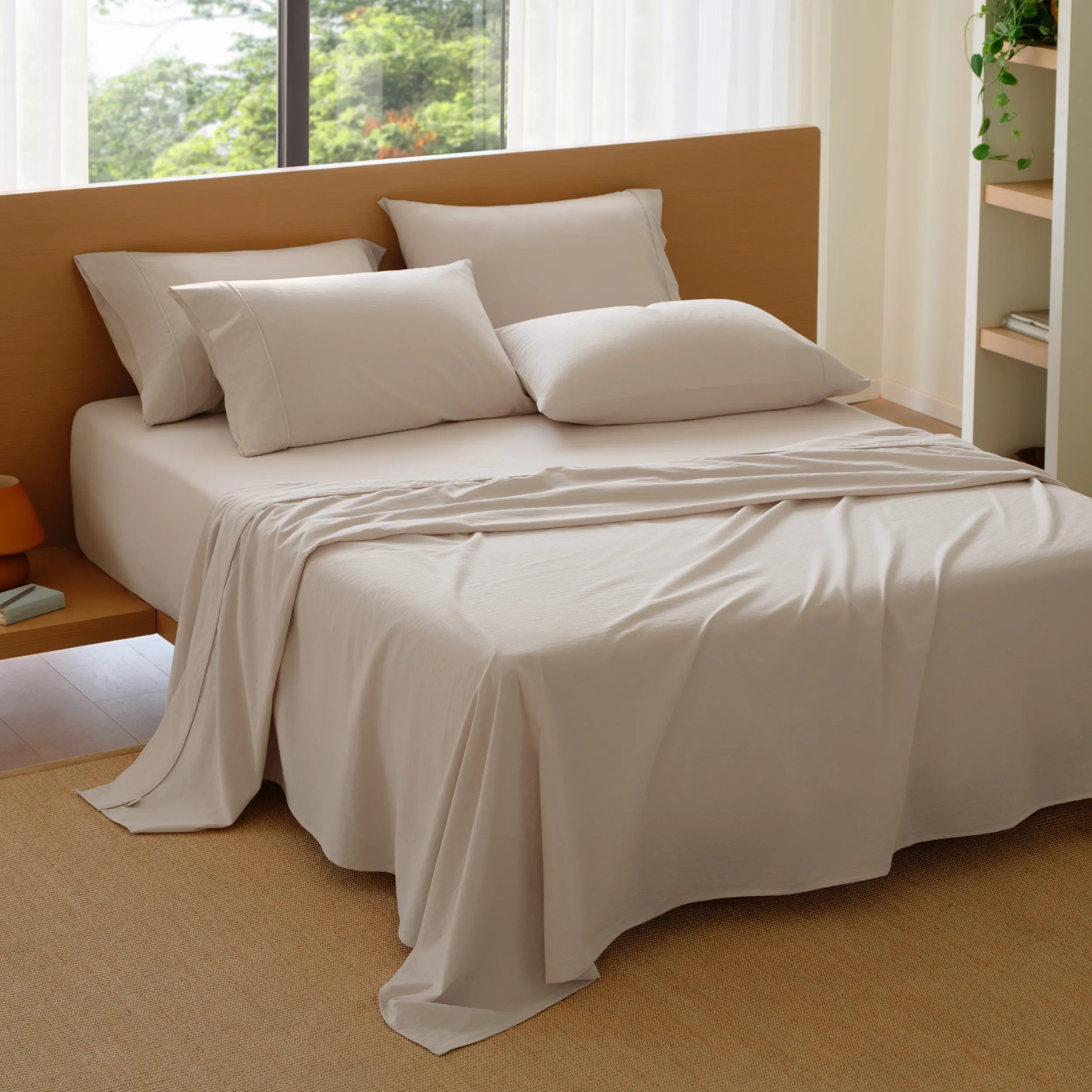 PureWovenTM 6-Piece Washed Cotton Sheet Set
