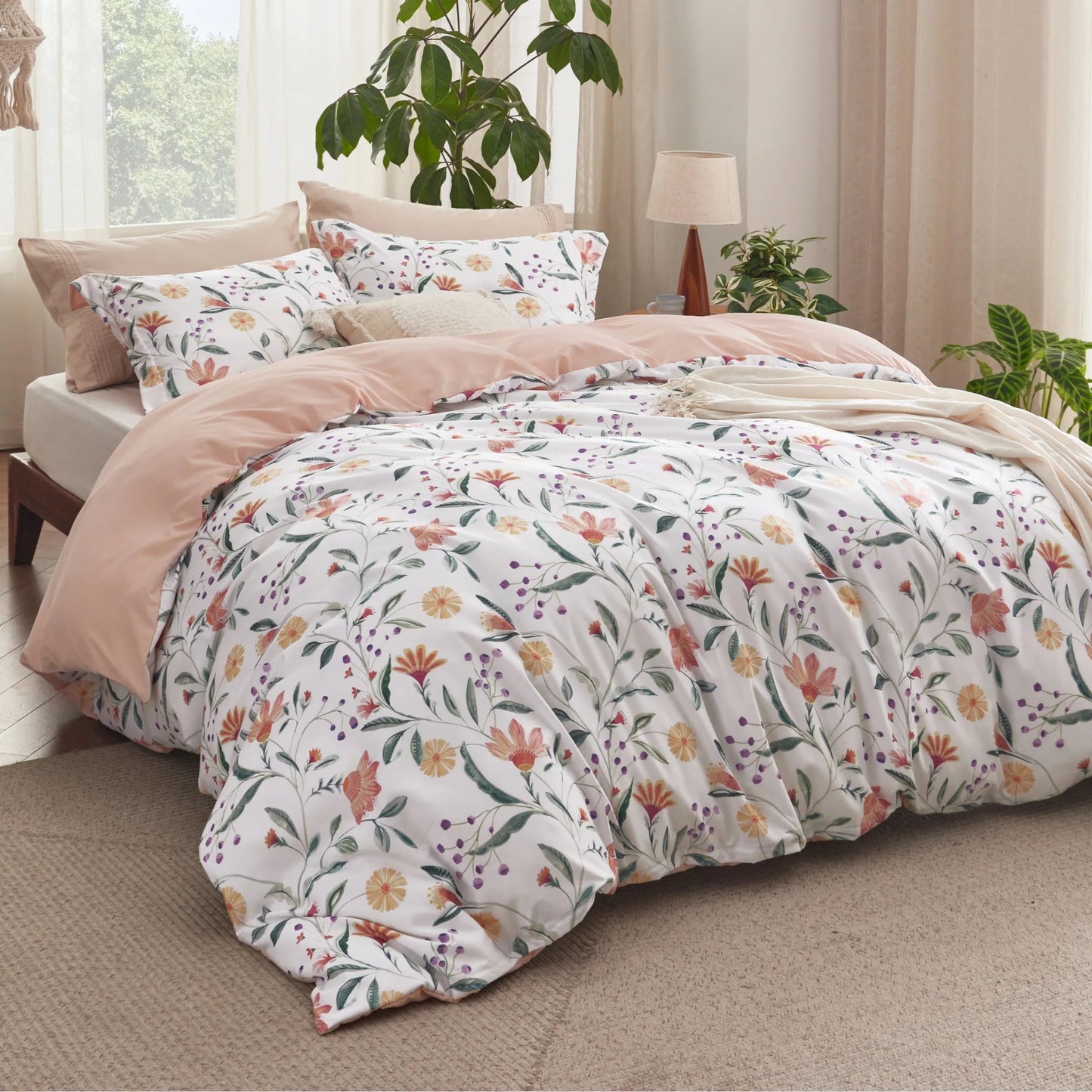 Reversible Pale Duvet Cover Set