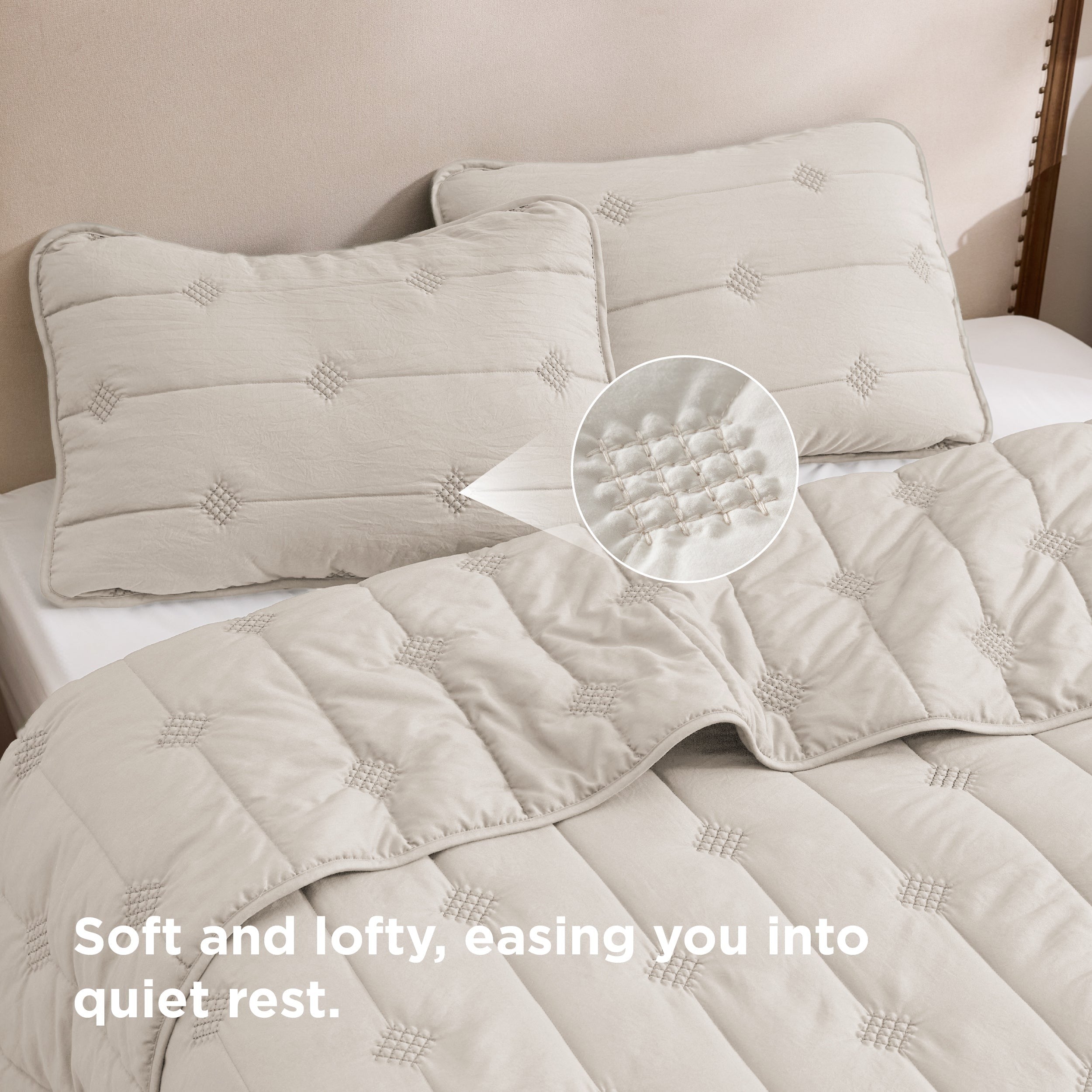 Prewashed Diamond Quilt Set