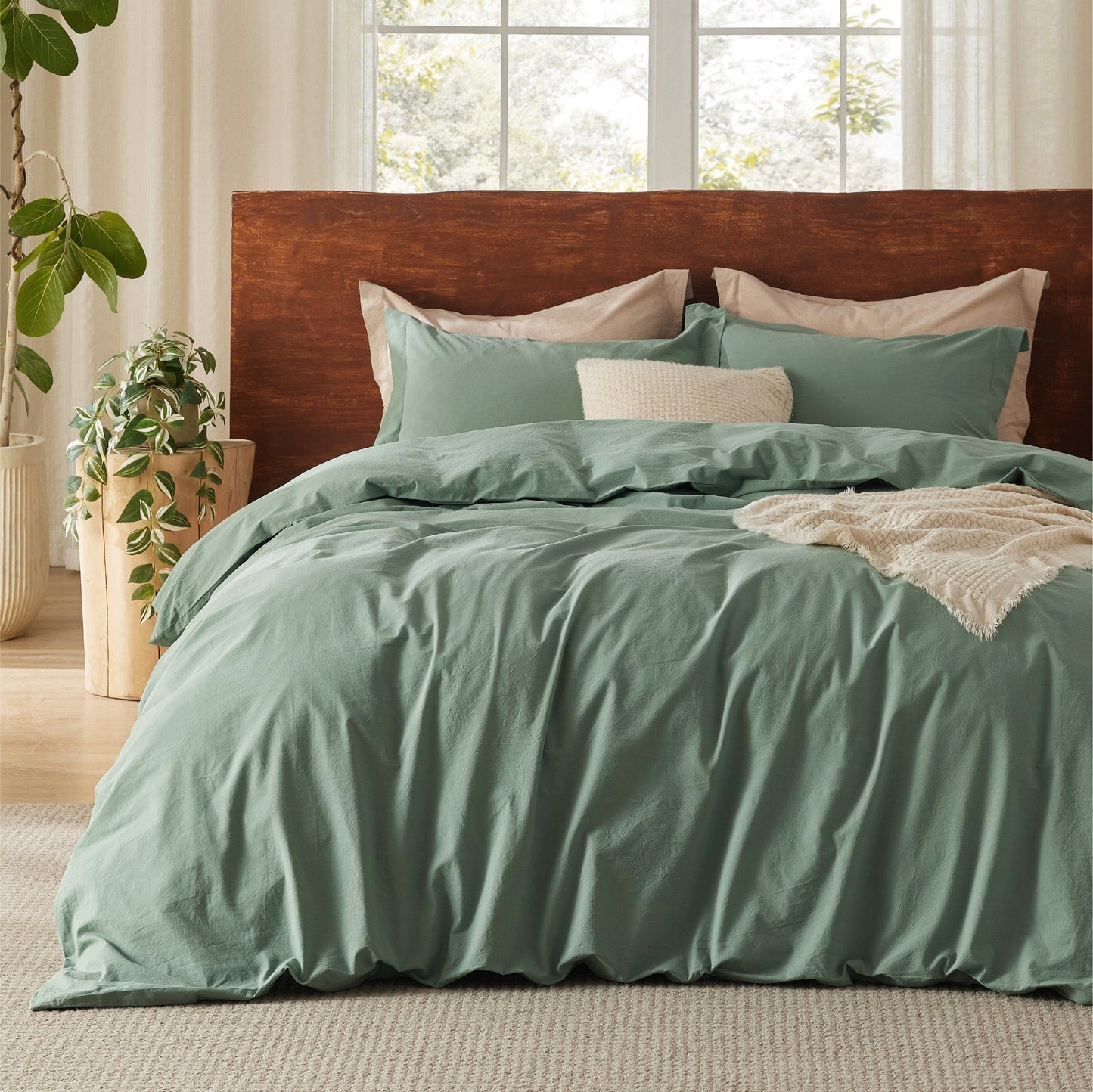 PureWovenTM Washed Cotton Duvet Cover Set