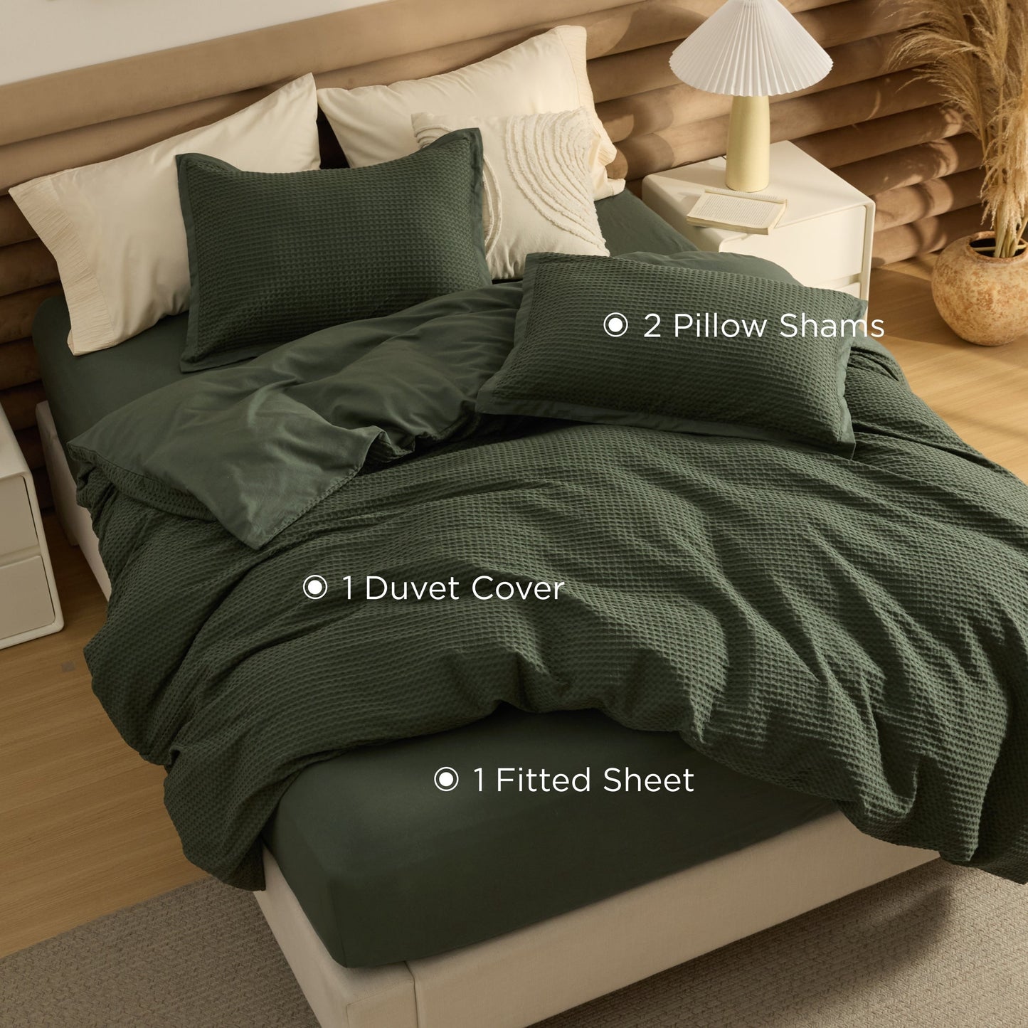 PureWovenTM Cotton Waffle Duvet Cover Set