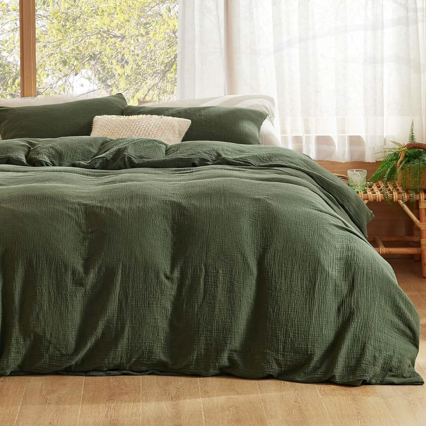 PureWovenTM 100% Muslin Duvet Cover Set