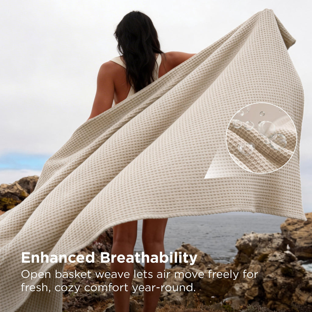 Pure Cotton Basket Weave Blanket