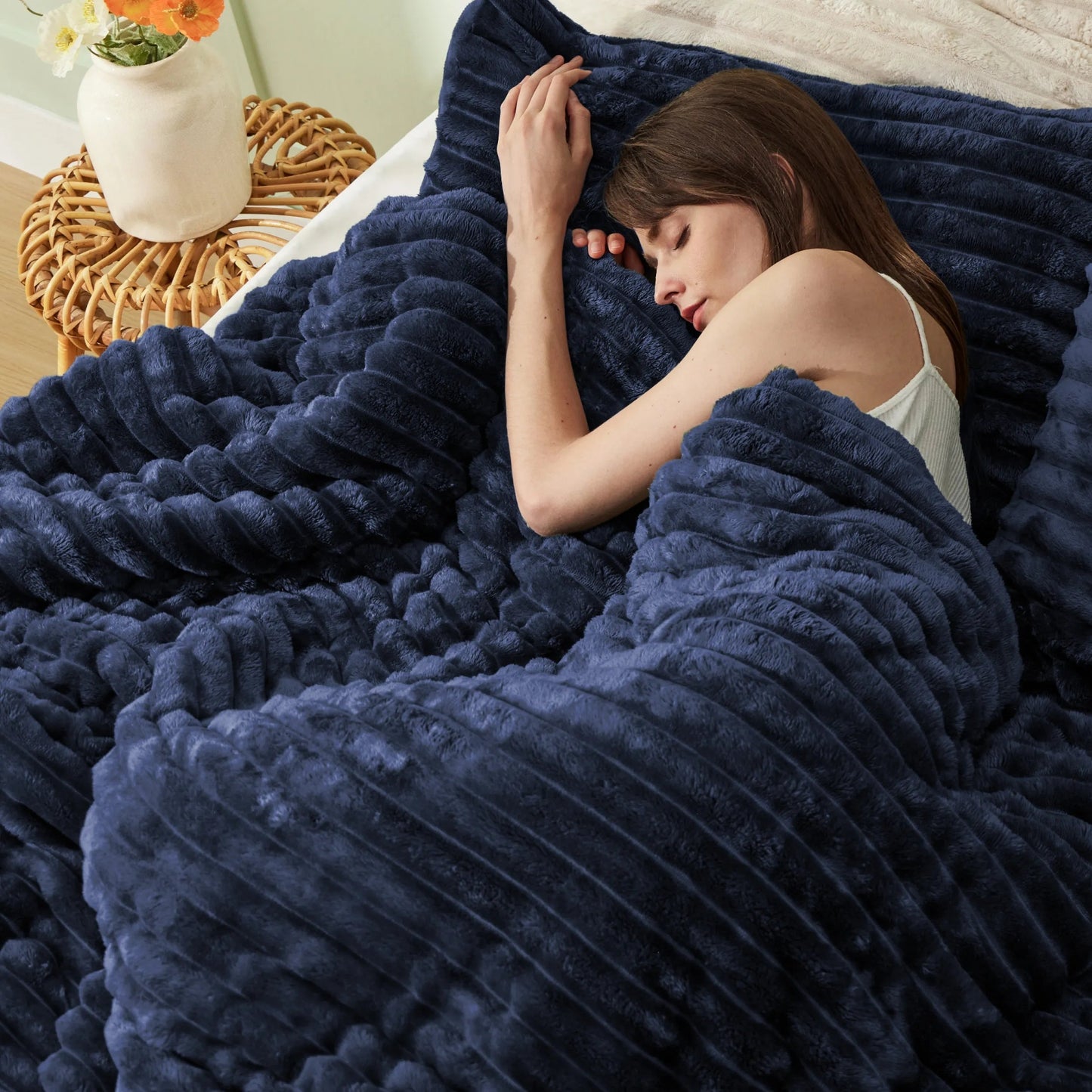 Striped Flannel Comforter Set