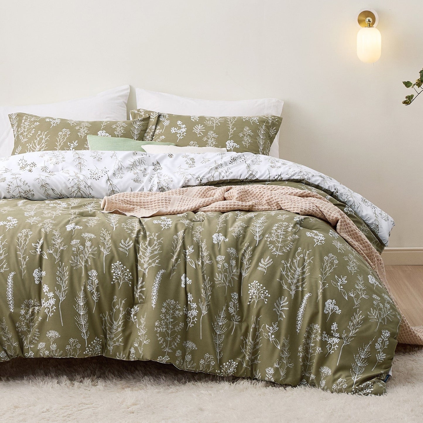 Reversible Floral Print Duvet Cover Set