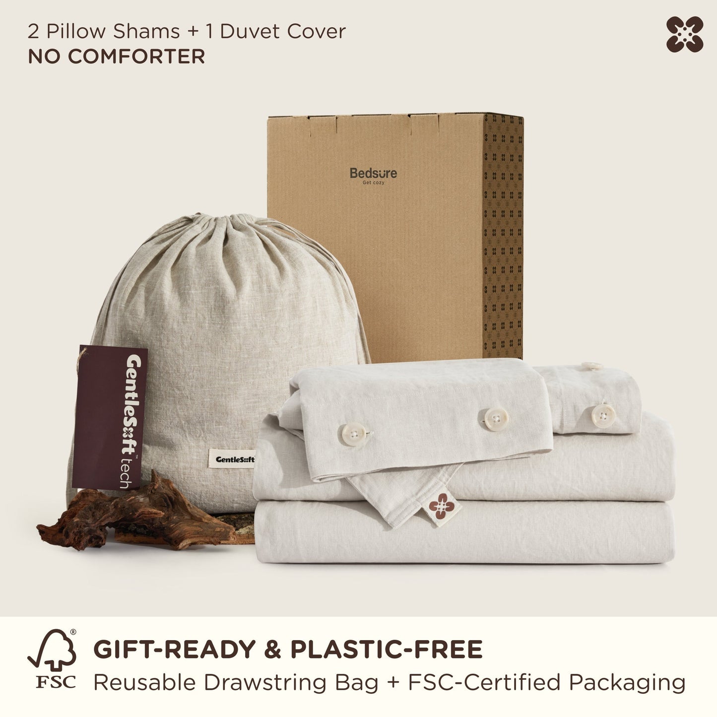 PureWovenTM Washed Linen Duvet Cover Set