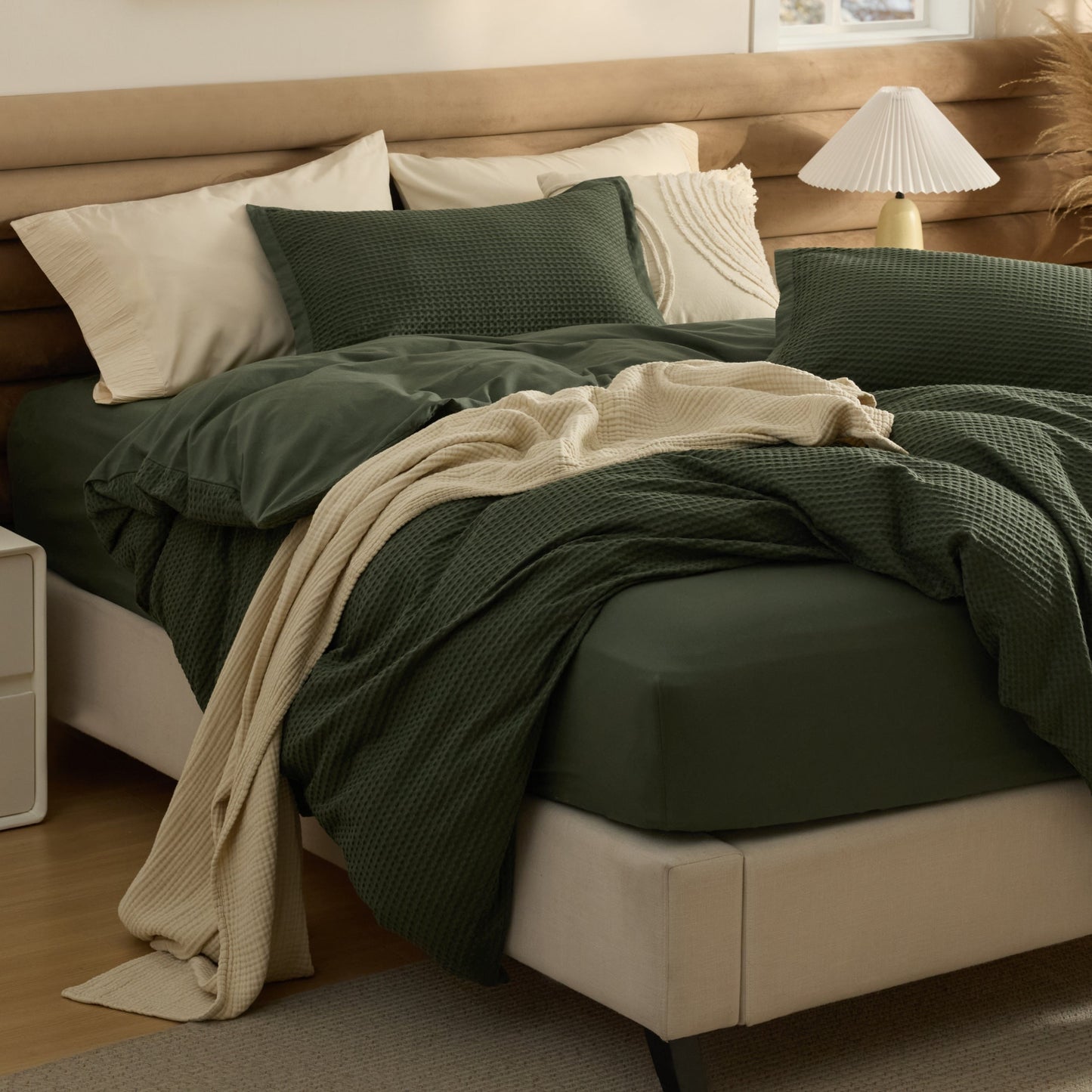 PureWovenTM Cotton Waffle Duvet Cover Set