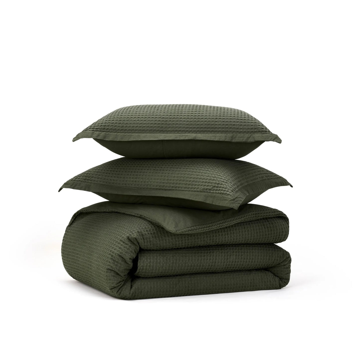 PureWovenTM Cotton Waffle Weave Duvet Cover Set