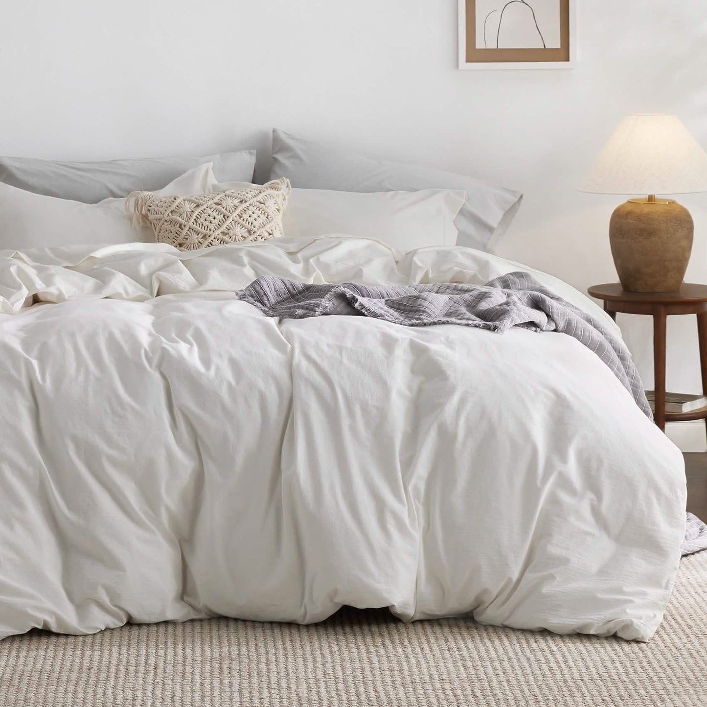 PureWovenTM Washed Cotton Duvet Cover Set
