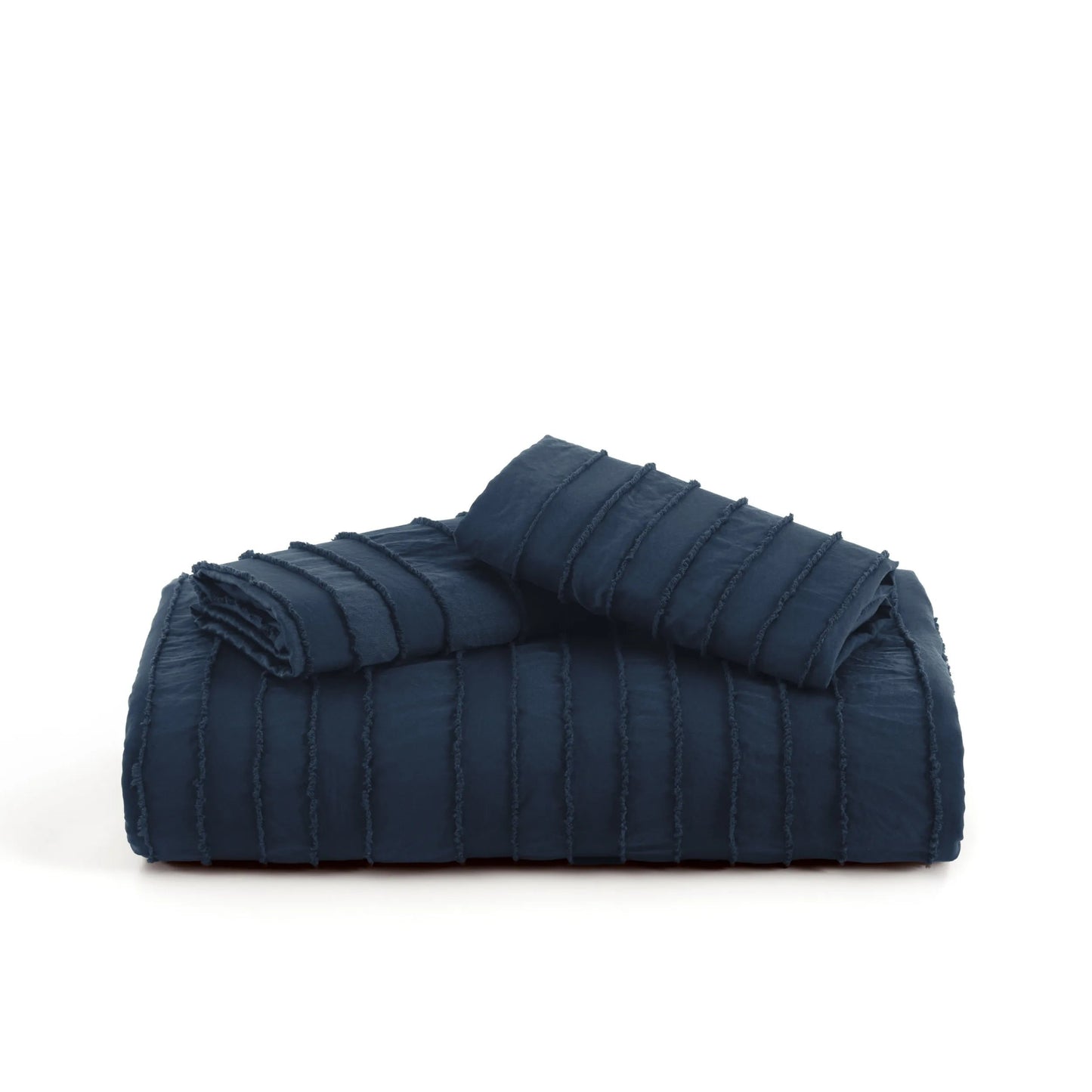 Striped Tufted Embroidery Duvet Cover Set