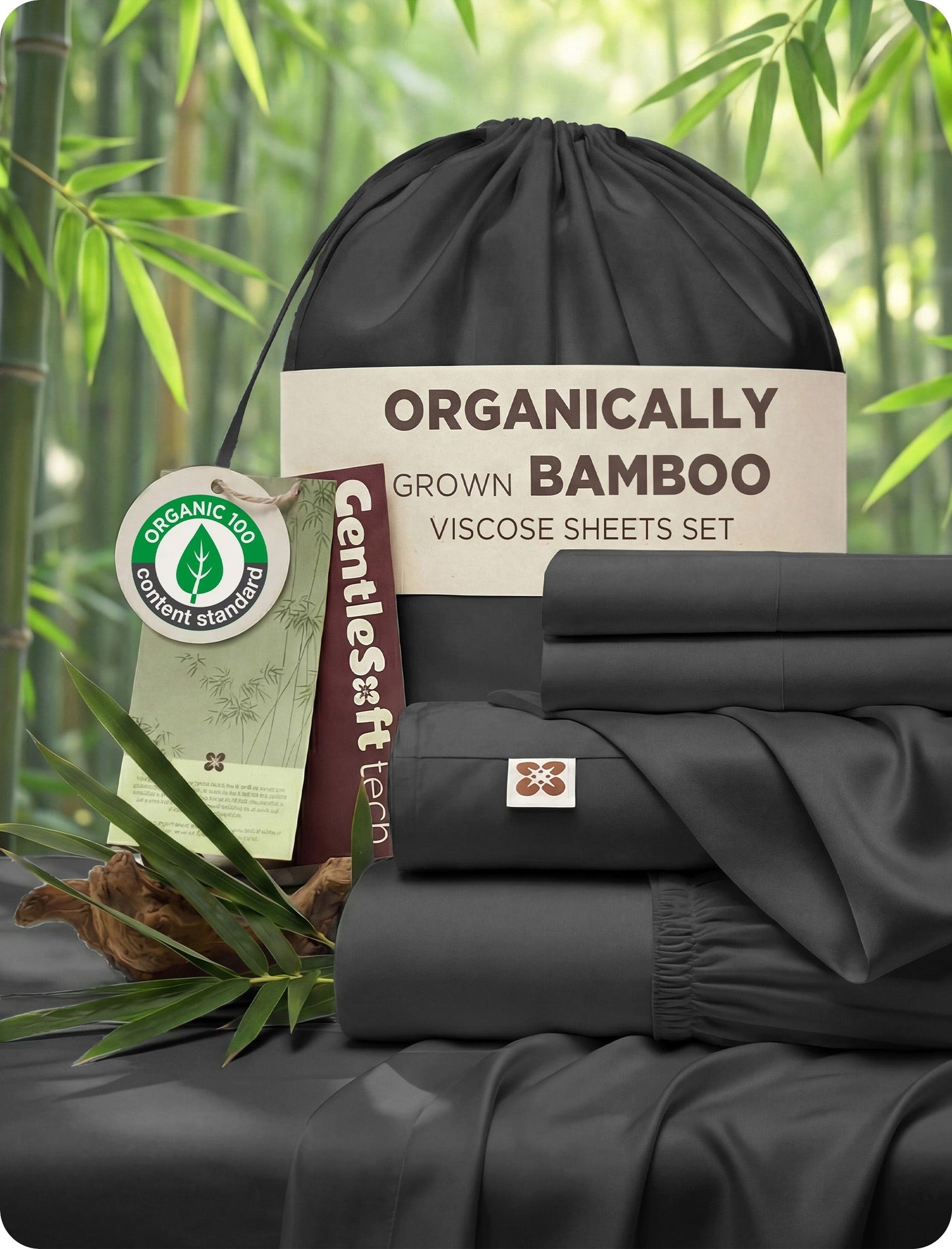 PureWovenTM Organically Grown Bamboo Viscose Sheet Set
