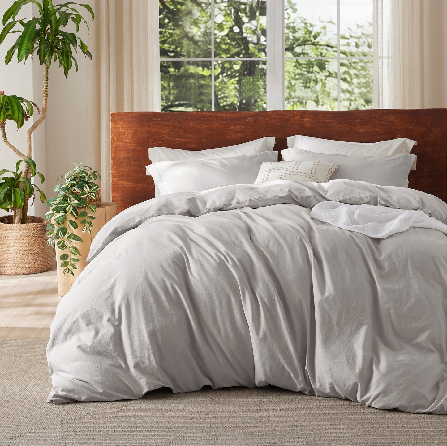 PureWovenTM Washed Cotton Duvet Cover Set