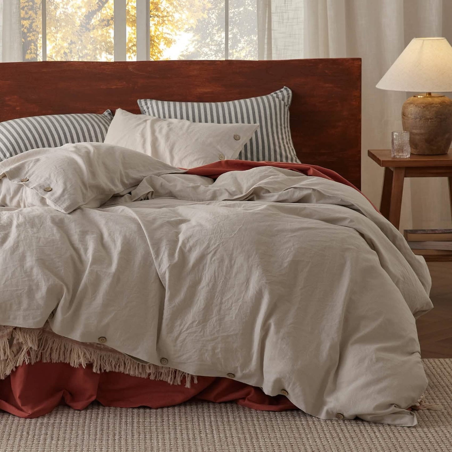 PureWovenTM Cotton Linen Hybrid Duvet Cover Set