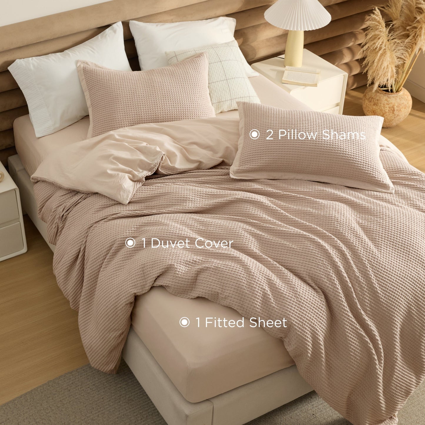 PureWovenTM Cotton Waffle Duvet Cover Set