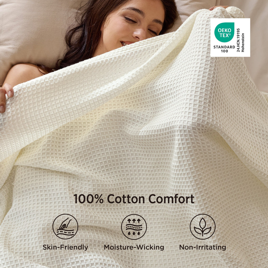 Pure Cotton Basket Weave Blanket