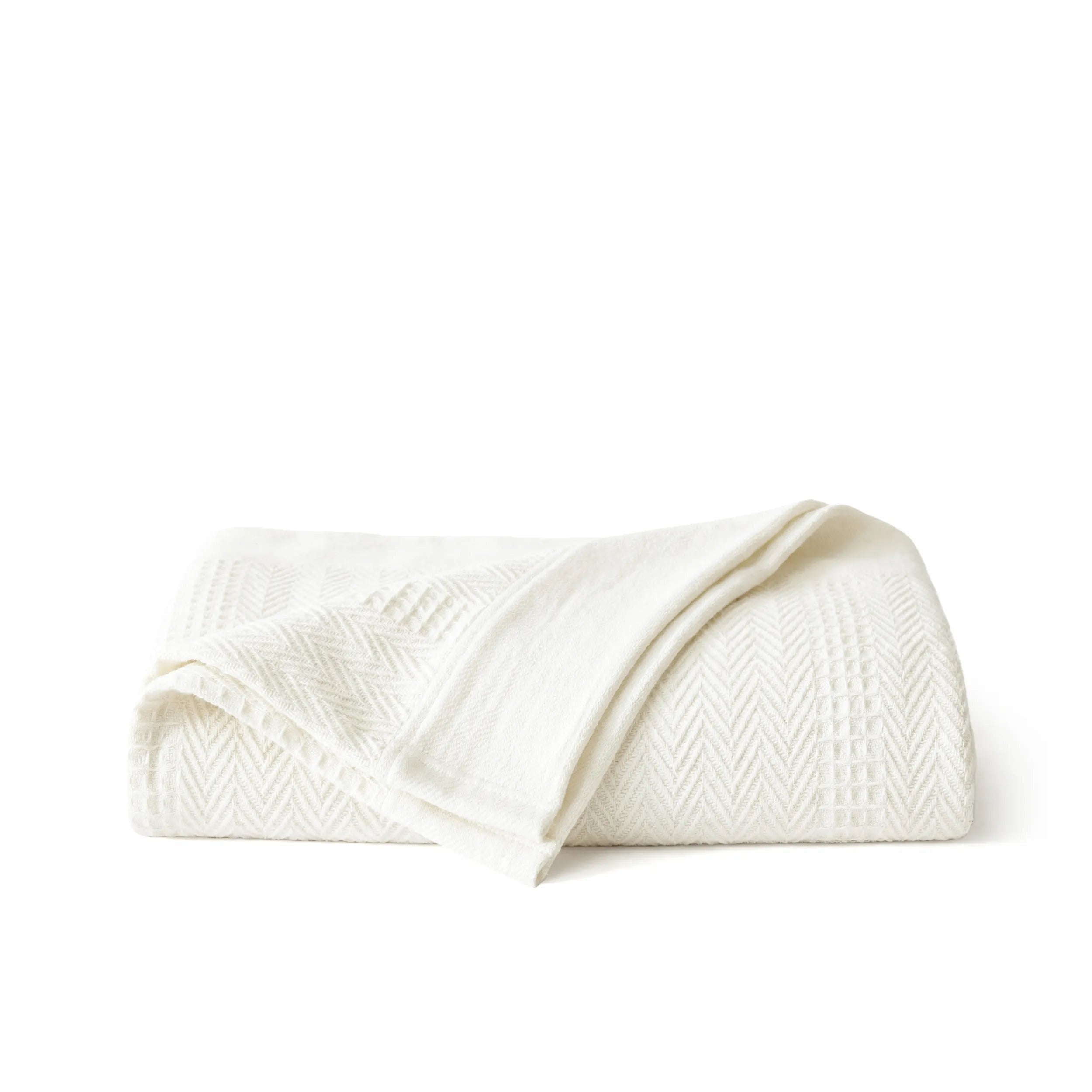 PureWovenTM Organic Cotton Waffle Herringbone Blanket