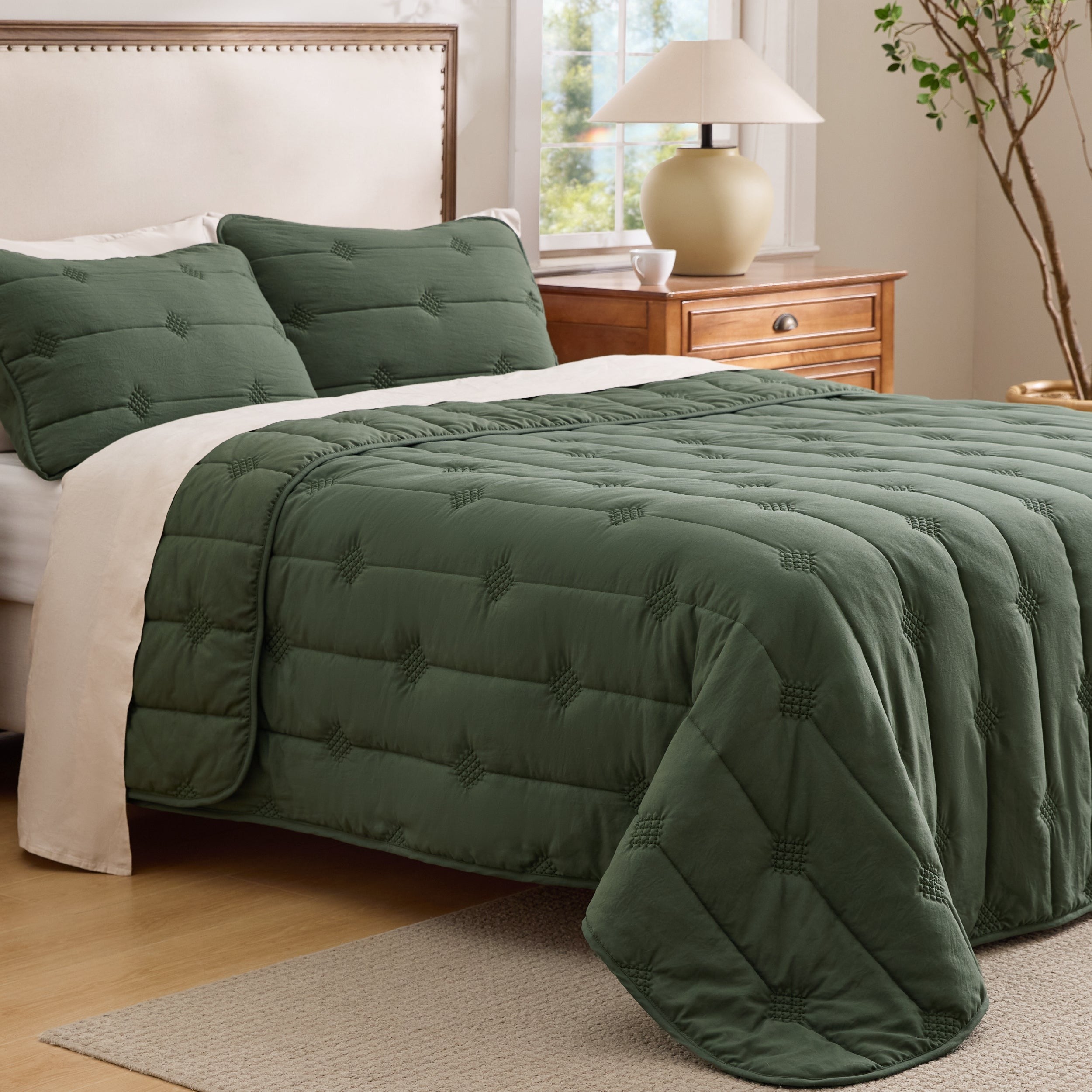 Prewashed Diamond Quilt Set