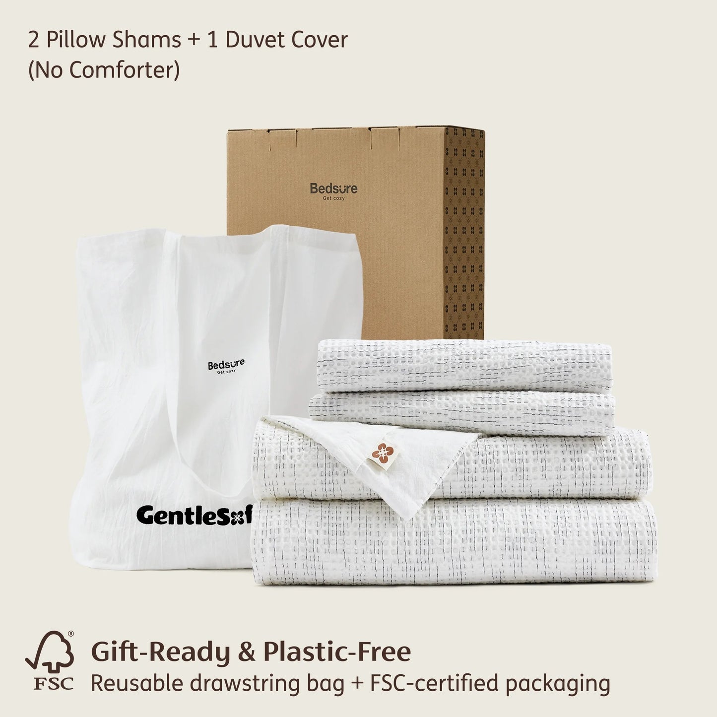 PureWovenTM Cotton Waffle Space-Dyed Duvet Cover Set