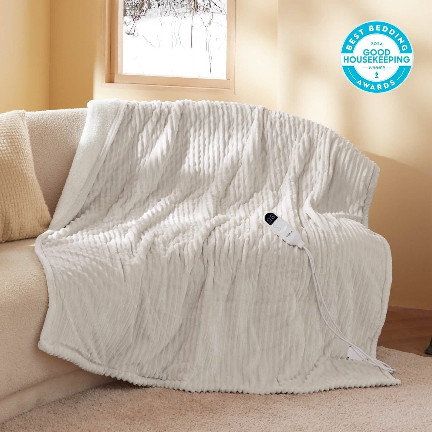 Ribbed Heated Blanket