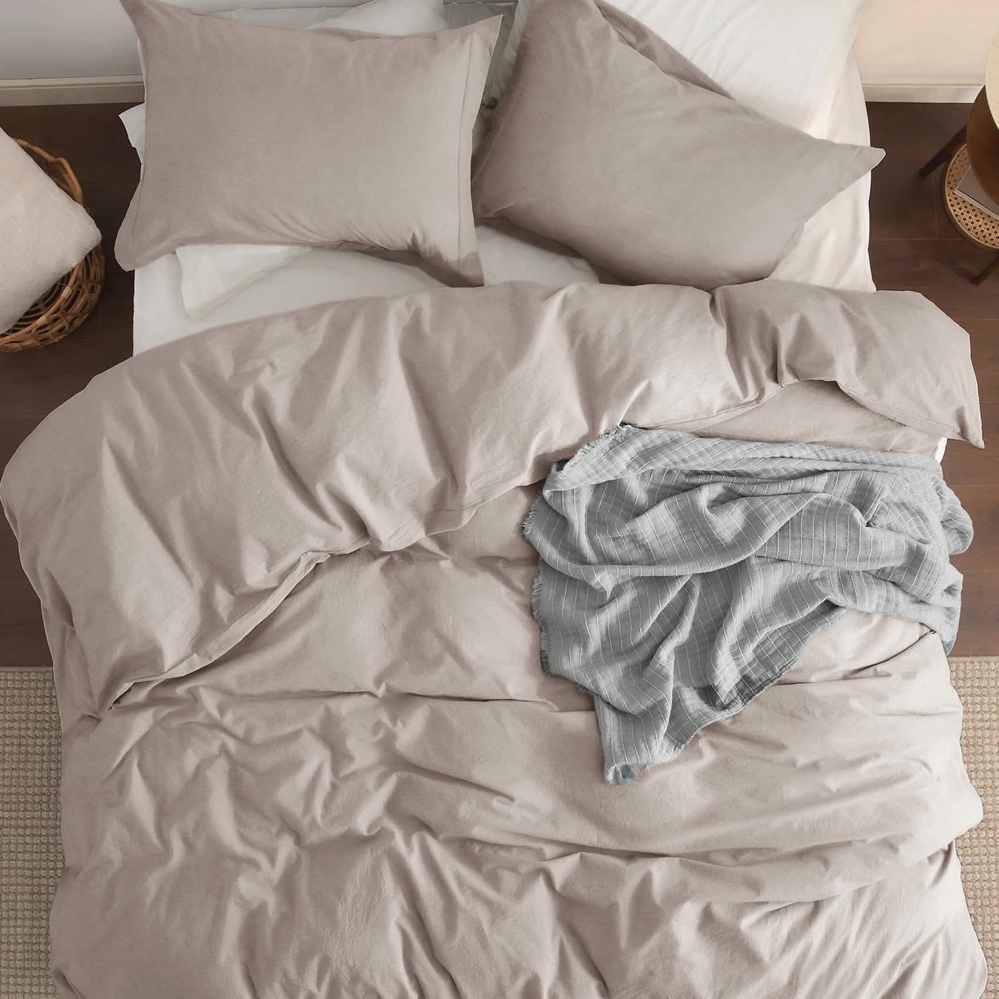 PureWovenTM Washed Cotton Duvet Cover Set