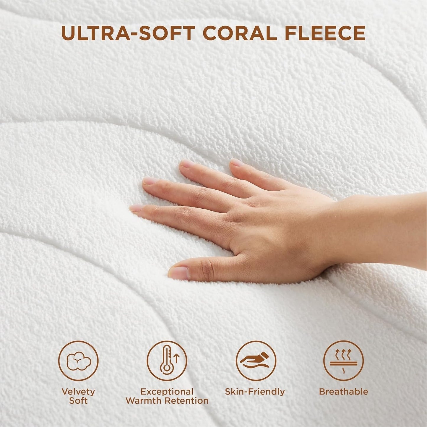 Coral Fleece Heated Mattress Pad