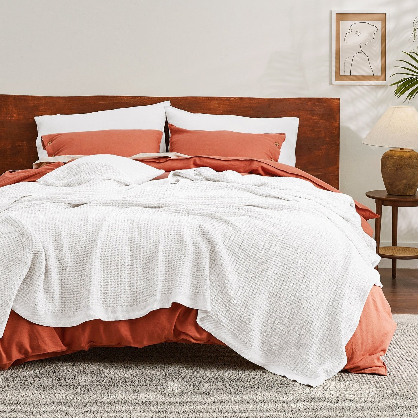 Cotton Waffle Weave Blanket
