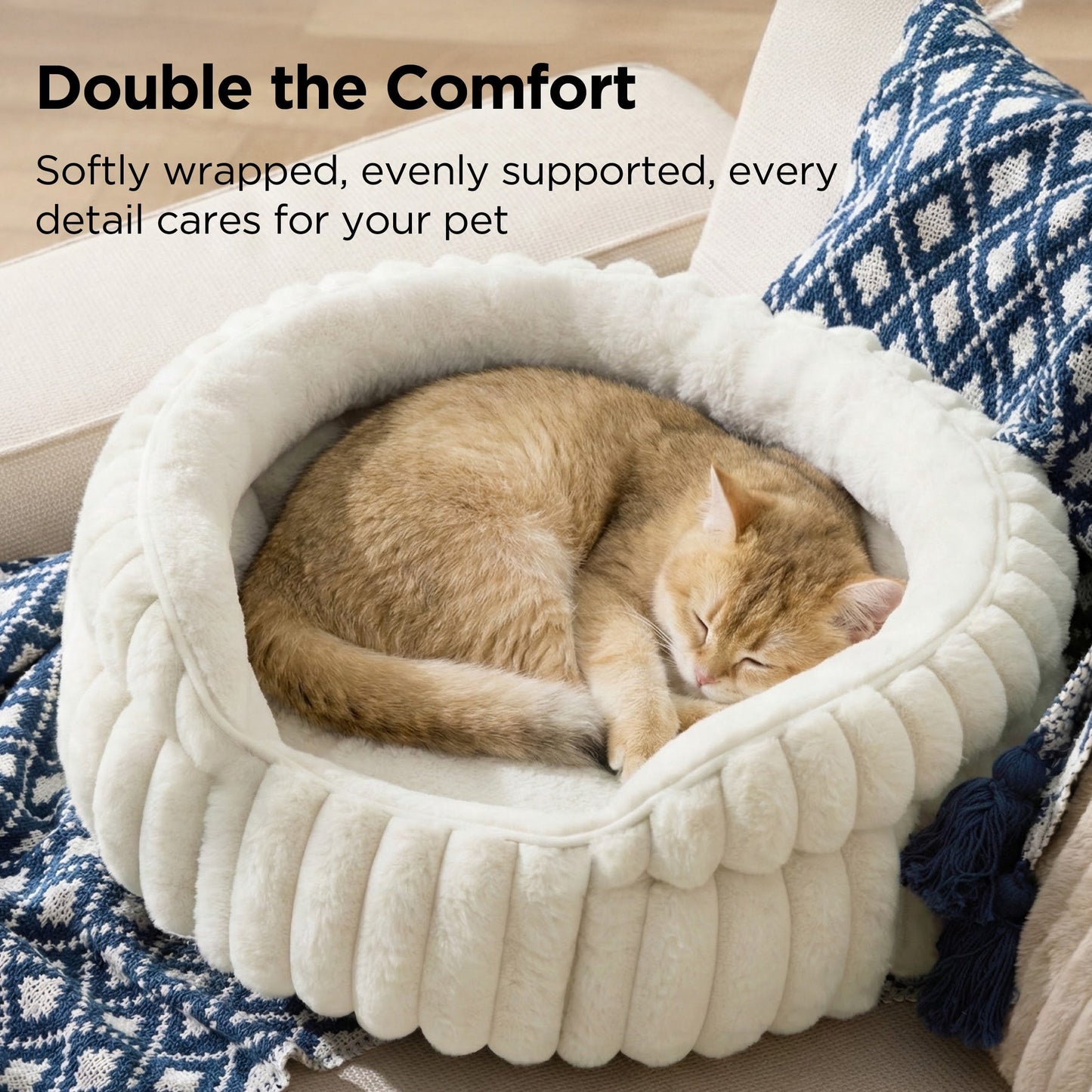 ComfyFleeceTM Dual-layer Cat Bed