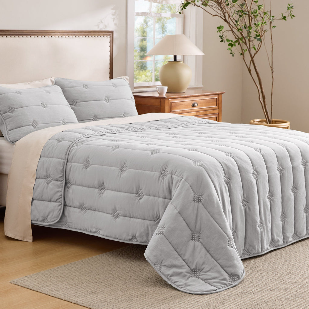 Prewashed Diamond Quilt Set