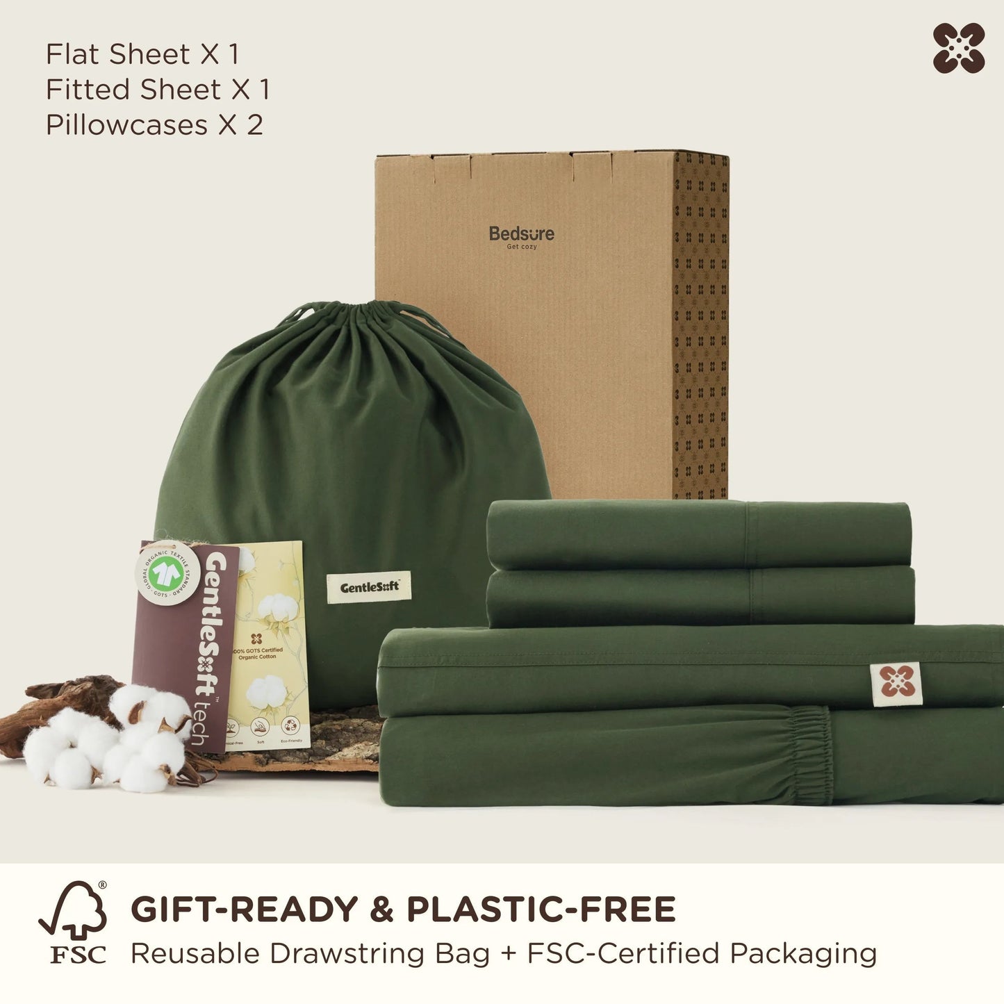 PureWovenTM Organic Cotton Sheet Set