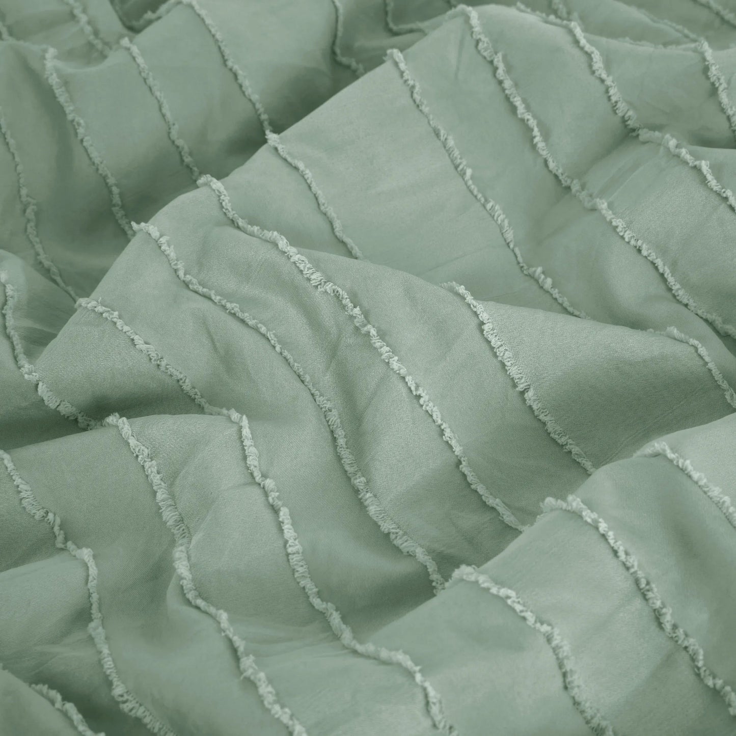 Striped Tufted Embroidery Duvet Cover Set