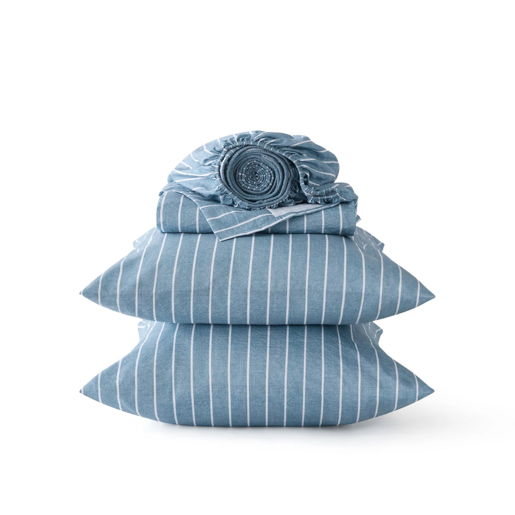 Cotton-Like Striped Sheet Sets