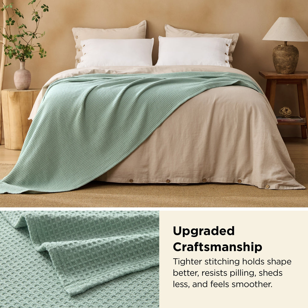 Pure Cotton Basket Weave Blanket