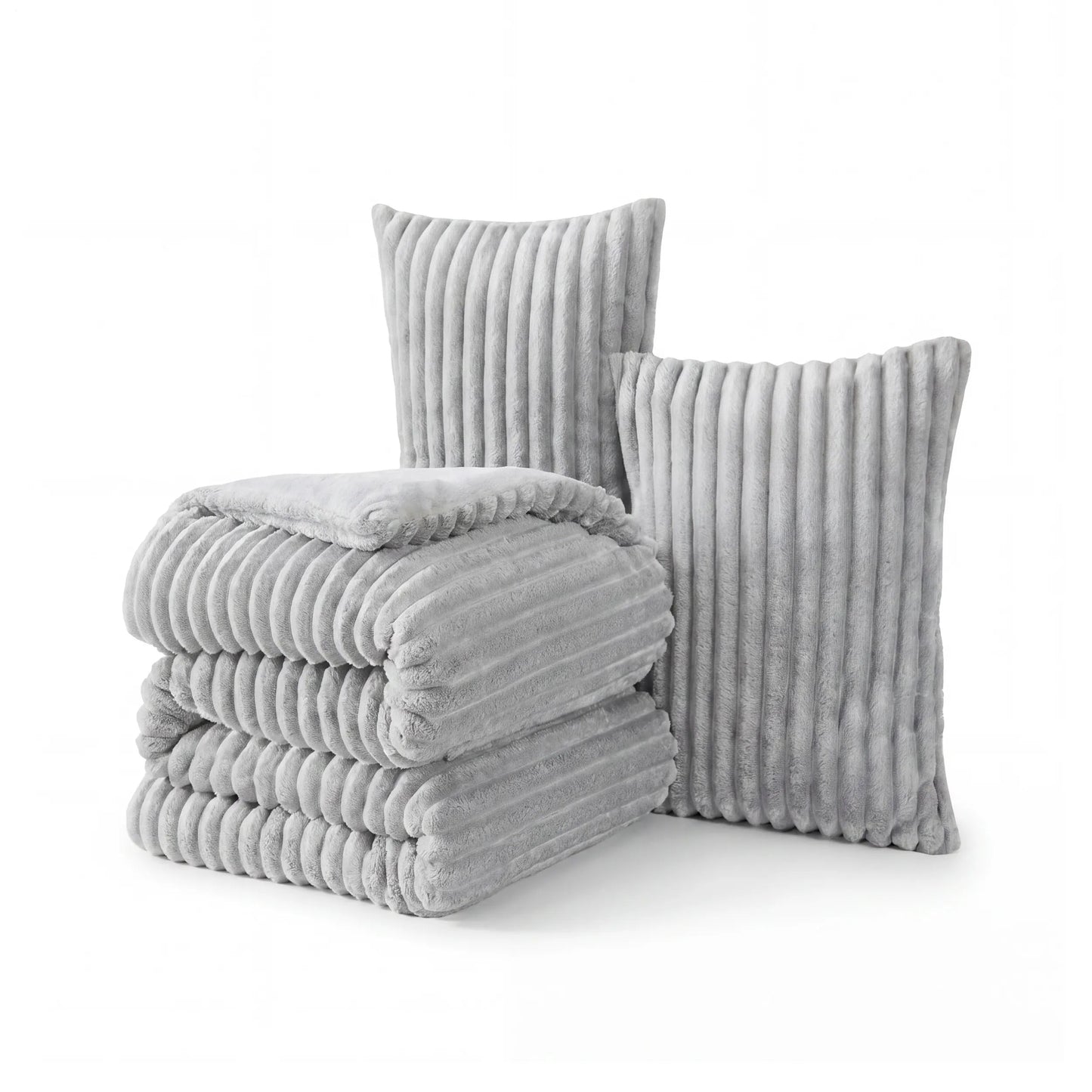 Striped Flannel Comforter Set