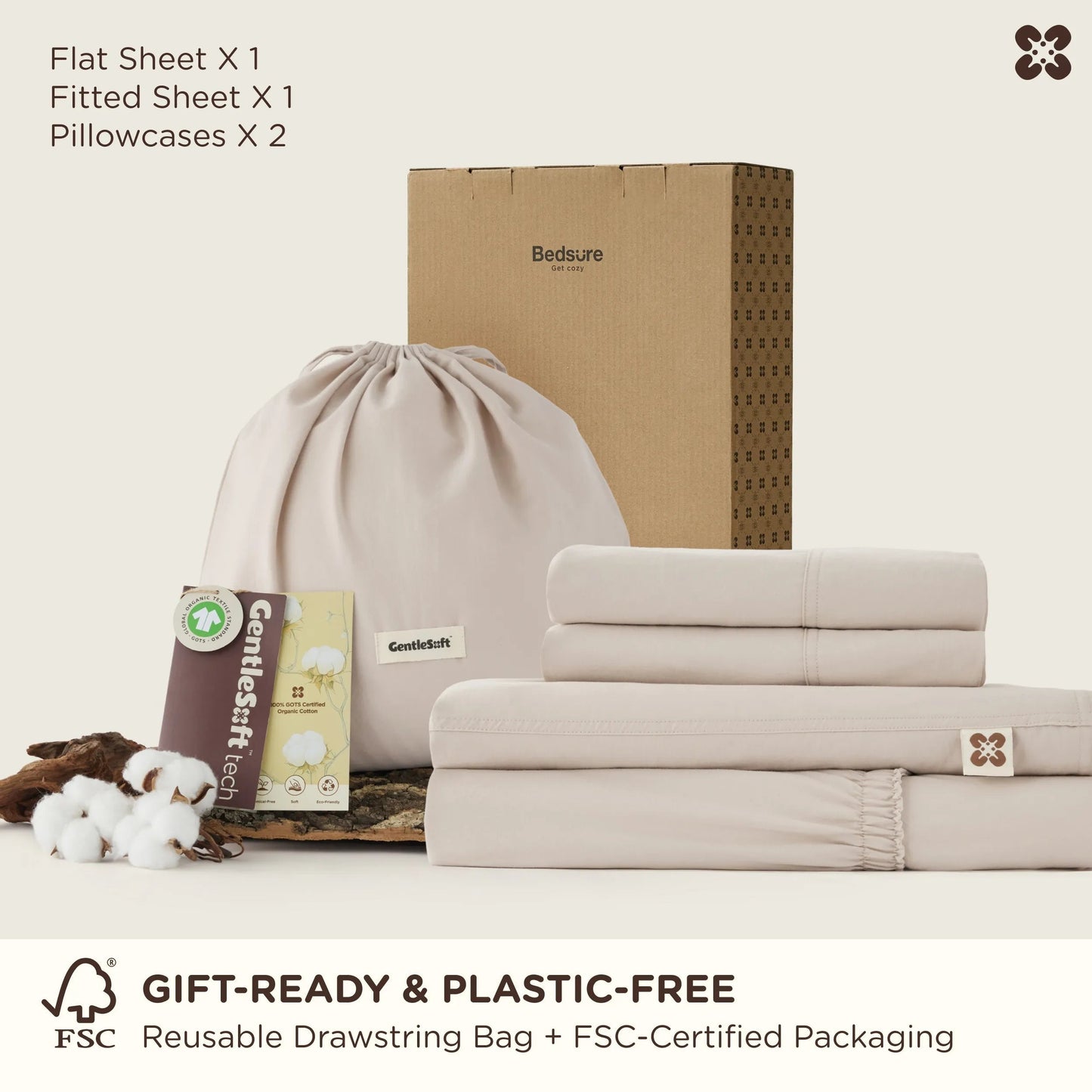 PureWovenTM Organic Cotton Sheet Set