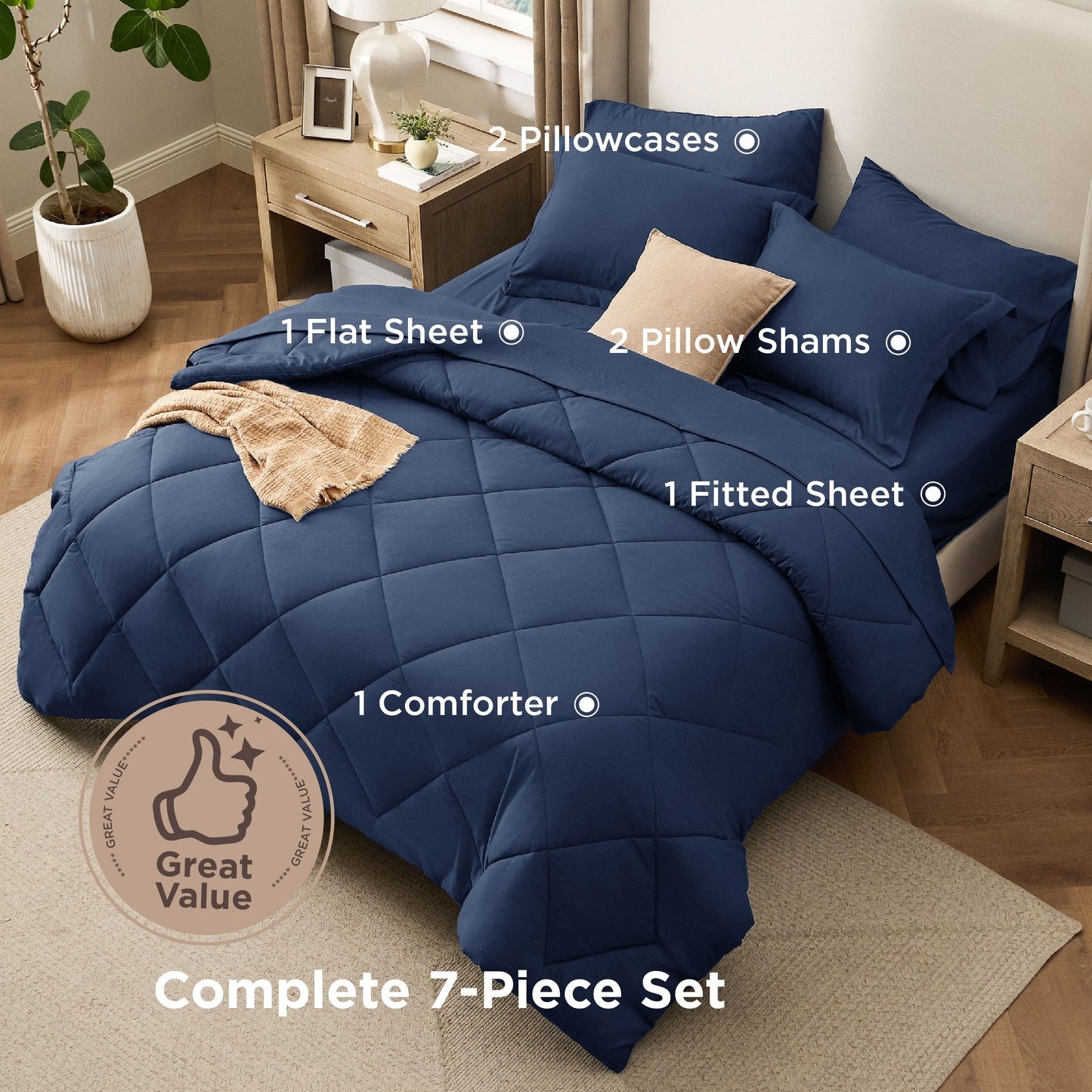 Diamond Quilted Bed-in-a-bag