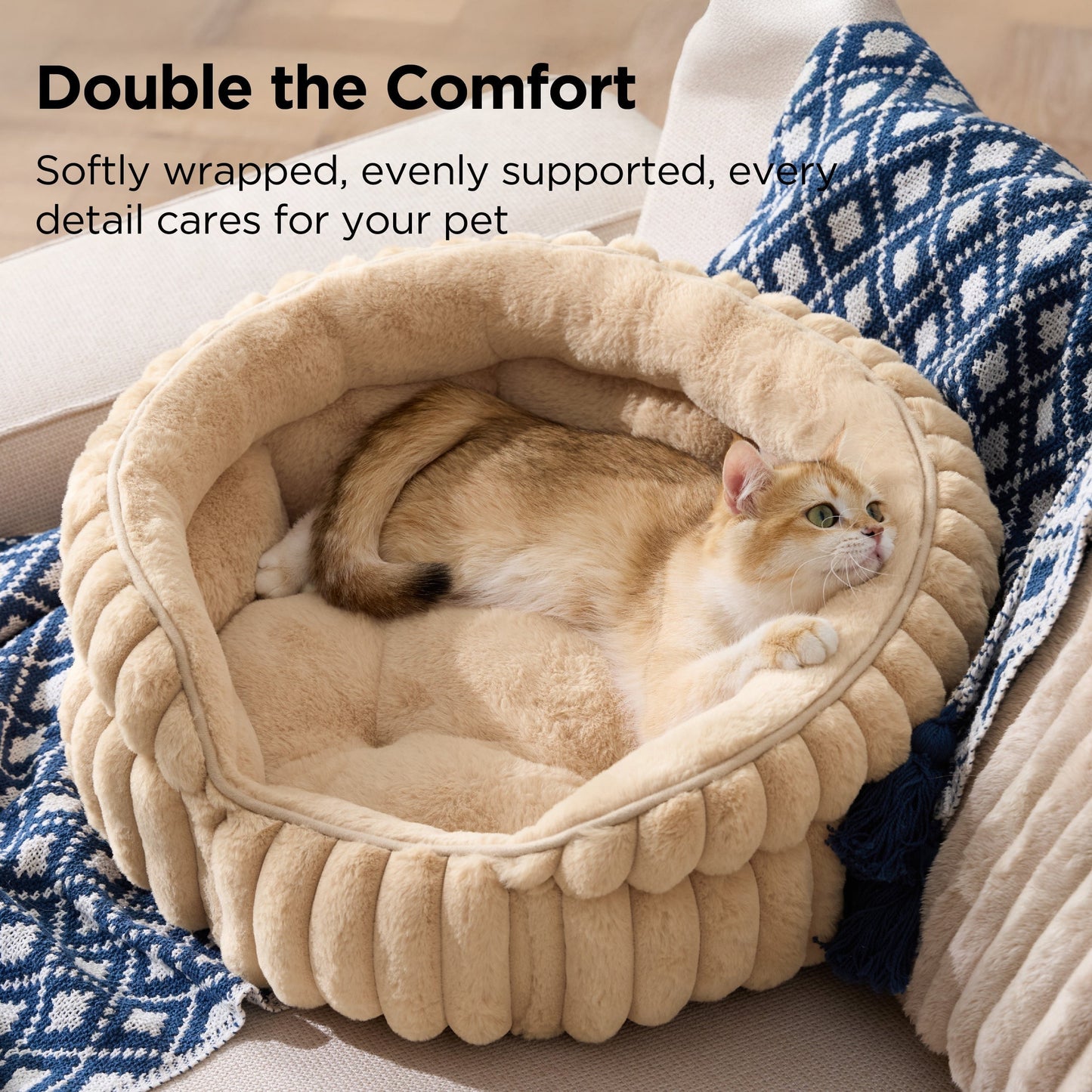 ComfyFleeceTM Dual-layer Cat Bed