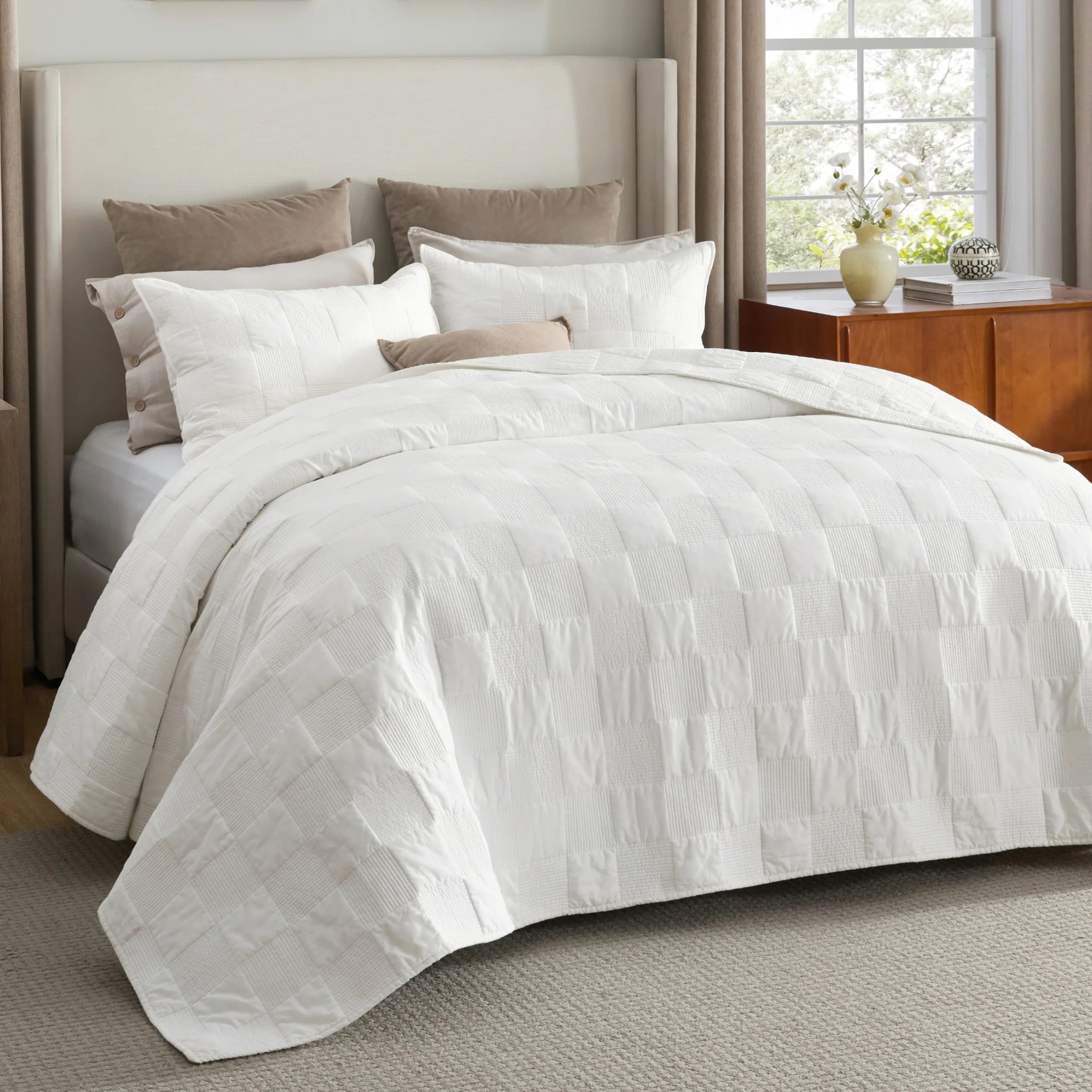 Cotton Checkered Quilted Set